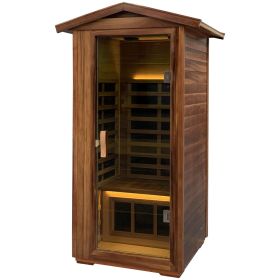 Red Cedar Single Outdoor Sauna Outdoor Indoor Wooden Sauna Room Red Cedar Single Outdoor Sauna Outdoor Indoor Wooden Sauna Room