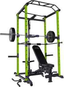 100lb Green Home Gym Set Multi-functional Power Cage, Home Adjustable Pullup Squat Rack 1000Lbs Capacity Comprehensive Fitness Barbell Rack 100lb Green Home Gym Set Multi-functional Power Cage, Home Adjustable Pullup Squat Rack 1000Lbs Capacity Comprehensive Fitness Barbell Rack