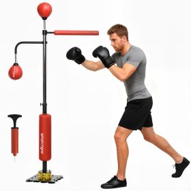 4.6'-6.7' Speed Bag Boxing Bag Stand, Reflex Bag Boxing Training Equipment, Speed Punching Bag, Red 4.6'-6.7' Speed Bag Boxing Bag Stand, Reflex Bag Boxing Training Equipment, Speed Punching Bag, Red